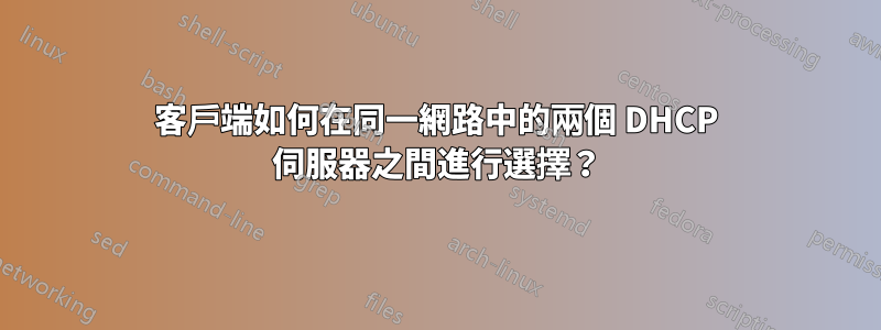 客戶端如何在同一網路中的兩個 DHCP 伺服器之間進行選擇？