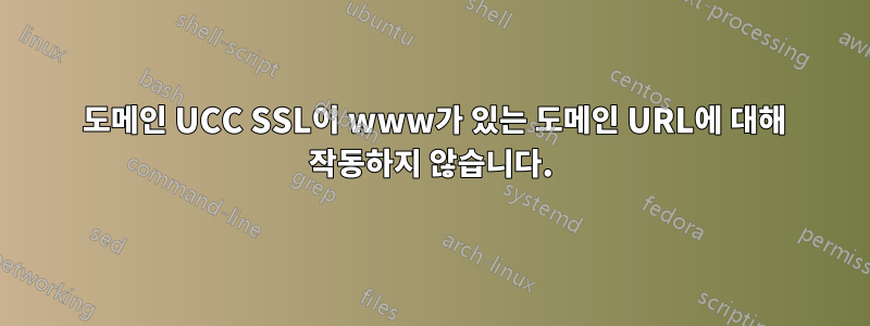 5 도메인 UCC SSL이 www가 있는 도메인 URL에 대해 작동하지 않습니다.