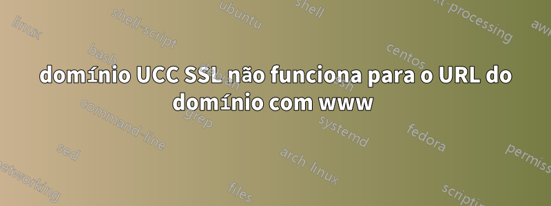 5 domínio UCC SSL não funciona para o URL do domínio com www