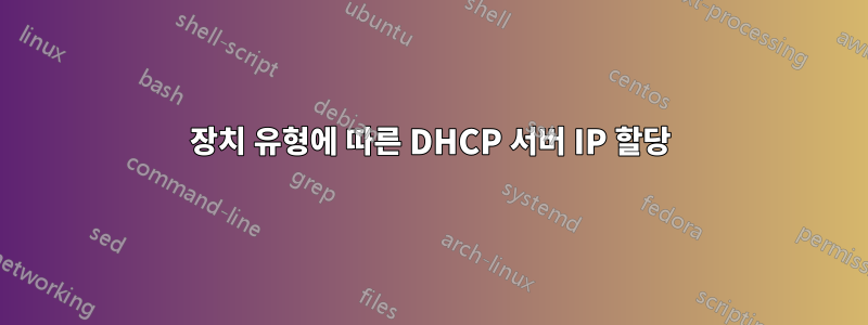 장치 유형에 따른 DHCP 서버 IP 할당