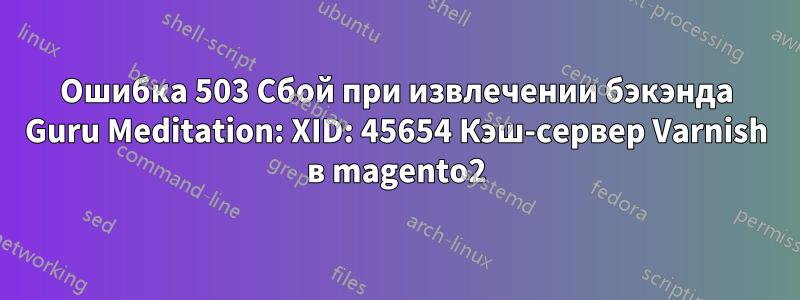 Ошибка 503 Сбой при извлечении бэкэнда Guru Meditation: XID: 45654 Кэш-сервер Varnish в magento2