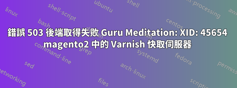 錯誤 503 後端取得失敗 Guru Meditation: XID: 45654 magento2 中的 Varnish 快取伺服器