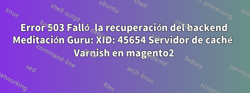 Error 503 Falló la recuperación del backend Meditación Guru: XID: 45654 Servidor de caché Varnish en magento2