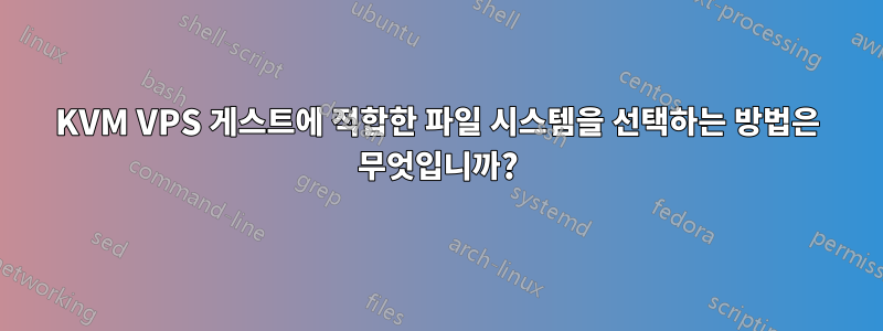 KVM VPS 게스트에 적합한 파일 시스템을 선택하는 방법은 무엇입니까?