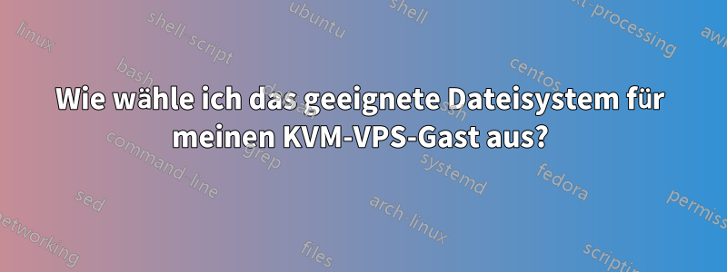 Wie wähle ich das geeignete Dateisystem für meinen KVM-VPS-Gast aus?