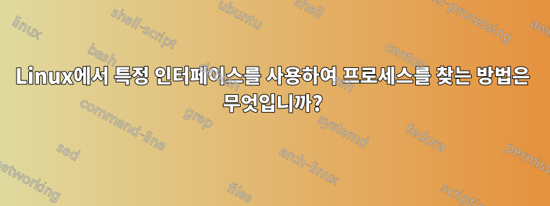 Linux에서 특정 인터페이스를 사용하여 프로세스를 찾는 방법은 무엇입니까?