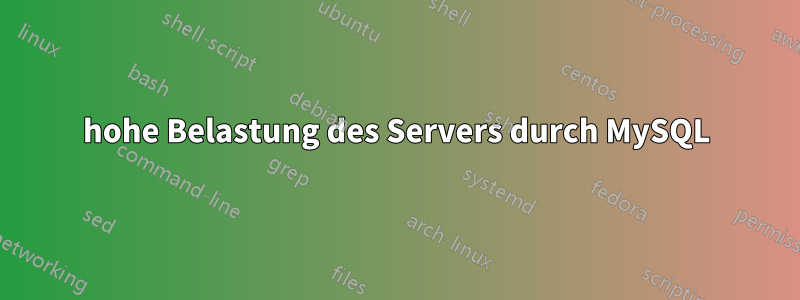 hohe Belastung des Servers durch MySQL