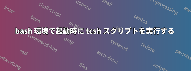 bash 環境で起動時に tcsh スクリプトを実行する