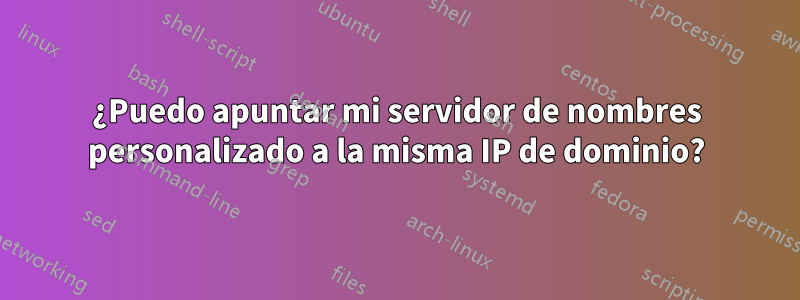 ¿Puedo apuntar mi servidor de nombres personalizado a la misma IP de dominio?