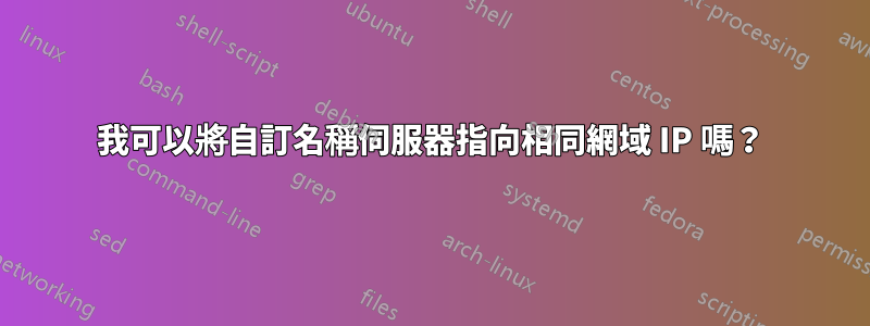 我可以將自訂名稱伺服器指向相同網域 IP 嗎？