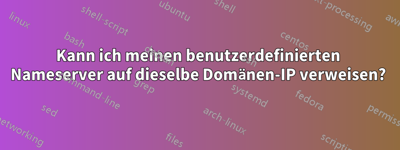 Kann ich meinen benutzerdefinierten Nameserver auf dieselbe Domänen-IP verweisen?