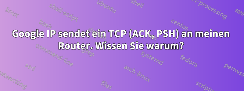 Google IP sendet ein TCP (ACK, PSH) an meinen Router. Wissen Sie warum?