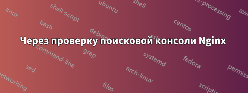 Через проверку поисковой консоли Nginx