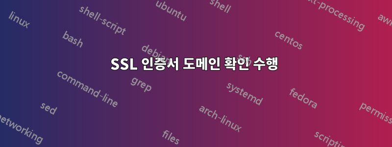 SSL 인증서 도메인 확인 수행