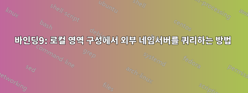 바인딩9: 로컬 영역 구성에서 외부 네임서버를 쿼리하는 방법
