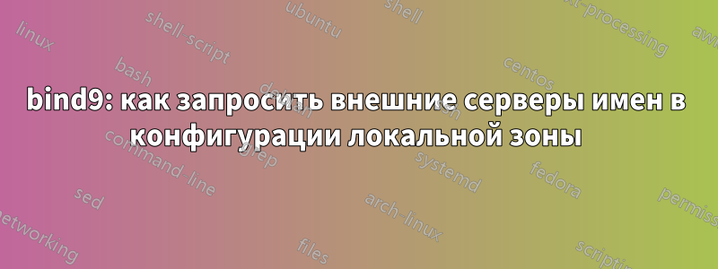 bind9: как запросить внешние серверы имен в конфигурации локальной зоны