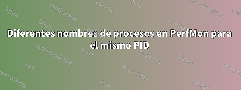 Diferentes nombres de procesos en PerfMon para el mismo PID