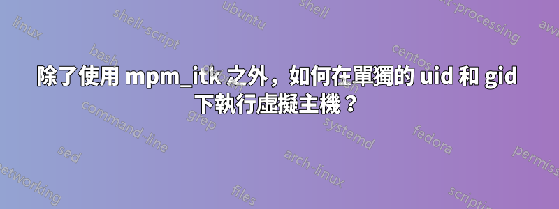 除了使用 mpm_itk 之外，如何在單獨的 uid 和 gid 下執行虛擬主機？