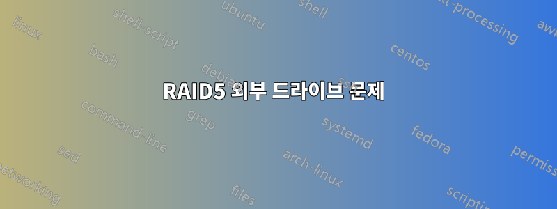 RAID5 외부 드라이브 문제 