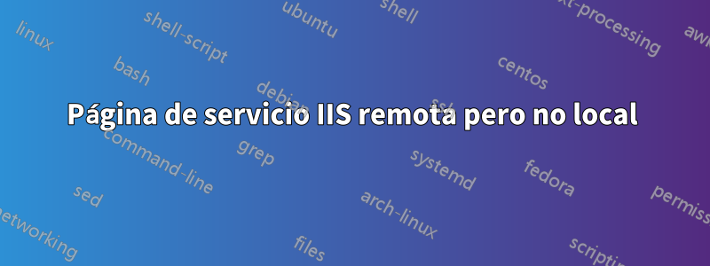 Página de servicio IIS remota pero no local
