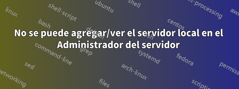 No se puede agregar/ver el servidor local en el Administrador del servidor