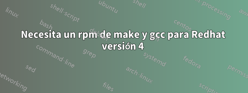 Necesita un rpm de make y gcc para Redhat versión 4