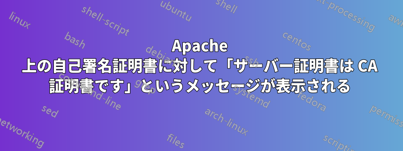 Apache 上の自己署名証明書に対して「サーバー証明書は CA 証明書です」というメッセージが表示される