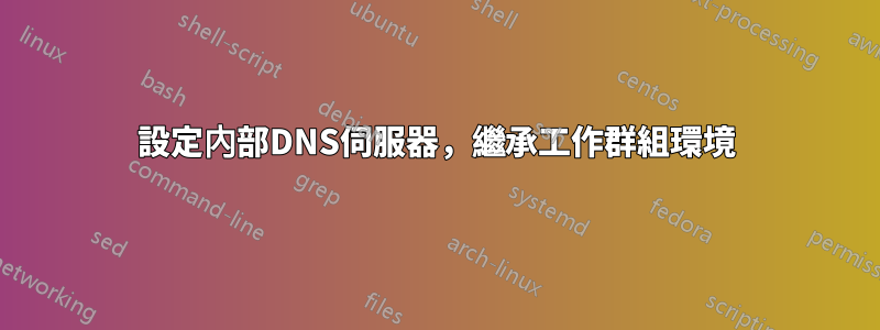 設定內部DNS伺服器,繼承工作群組環境