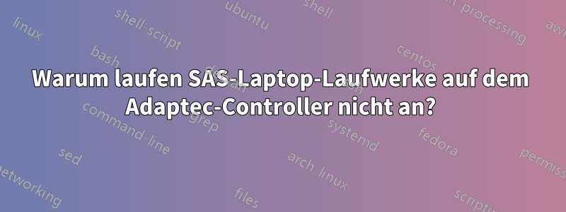 Warum laufen SAS-Laptop-Laufwerke auf dem Adaptec-Controller nicht an?