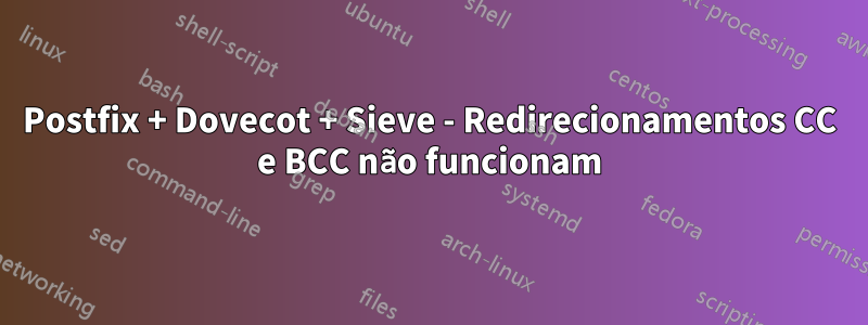 Postfix + Dovecot + Sieve - Redirecionamentos CC e BCC não funcionam