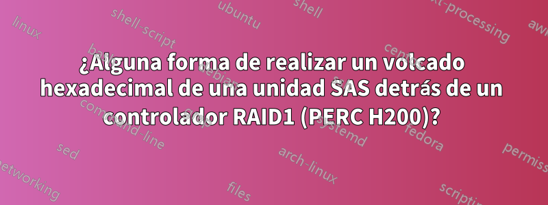 ¿Alguna forma de realizar un volcado hexadecimal de una unidad SAS detrás de un controlador RAID1 (PERC H200)?