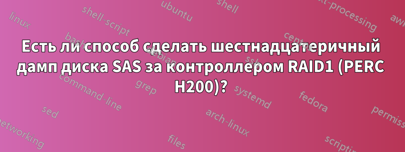 Есть ли способ сделать шестнадцатеричный дамп диска SAS за контроллером RAID1 (PERC H200)?