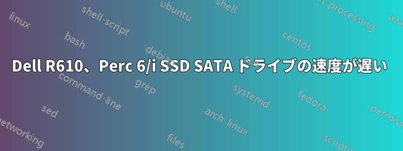 Dell R610、Perc 6/i SSD SATA ドライブの速度が遅い