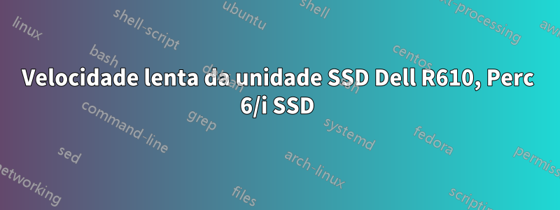 Velocidade lenta da unidade SSD Dell R610, Perc 6/i SSD