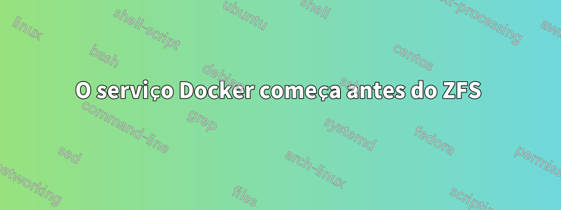 O serviço Docker começa antes do ZFS