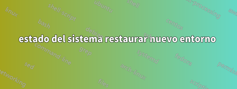 estado del sistema restaurar nuevo entorno