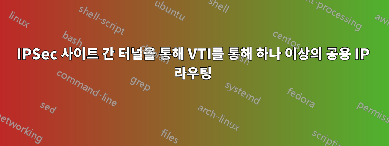 IPSec 사이트 간 터널을 통해 VTI를 통해 하나 이상의 공용 IP 라우팅