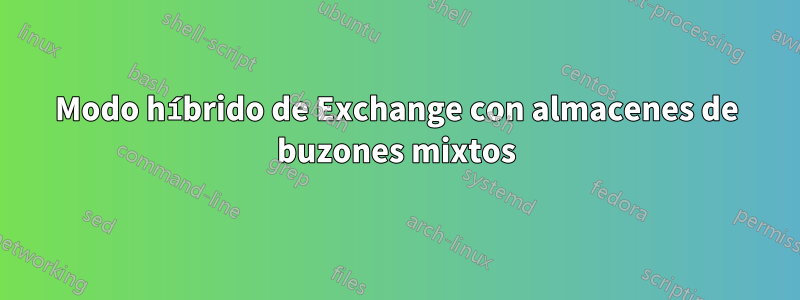 Modo híbrido de Exchange con almacenes de buzones mixtos