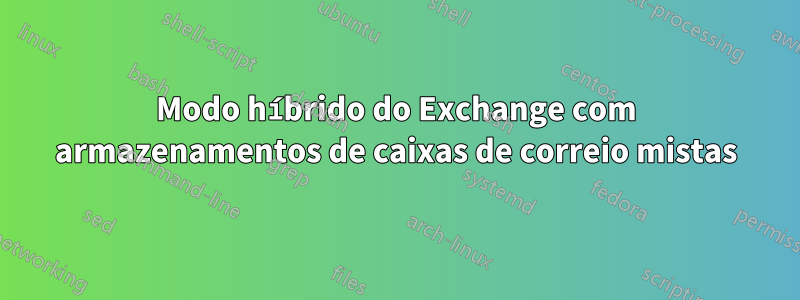 Modo híbrido do Exchange com armazenamentos de caixas de correio mistas