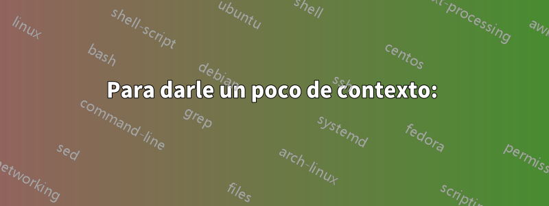 Para darle un poco de contexto: