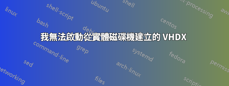 我無法啟動從實體磁碟機建立的 VHDX