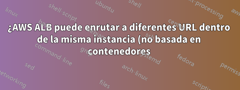 ¿AWS ALB puede enrutar a diferentes URL dentro de la misma instancia (no basada en contenedores)?