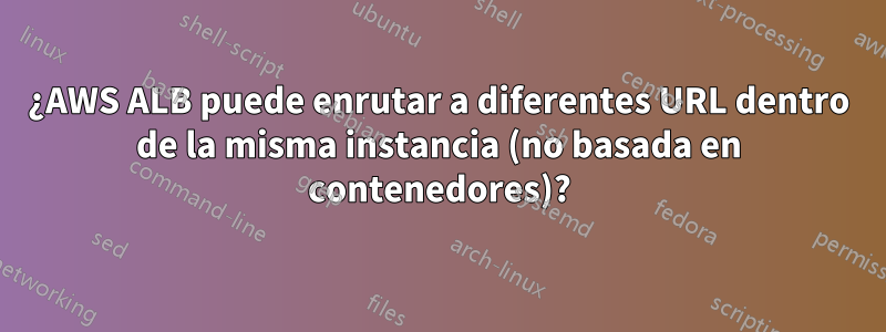 ¿AWS ALB puede enrutar a diferentes URL dentro de la misma instancia (no basada en contenedores)?