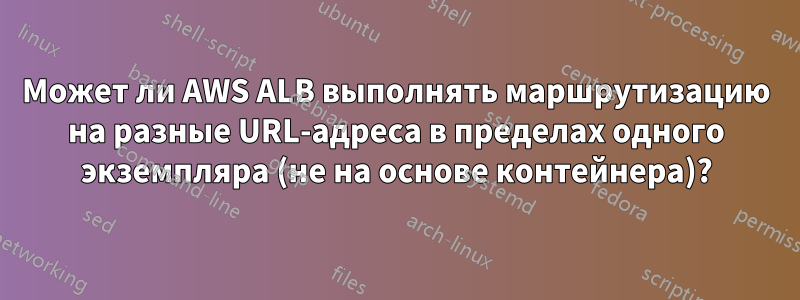 Может ли AWS ALB выполнять маршрутизацию на разные URL-адреса в пределах одного экземпляра (не на основе контейнера)?