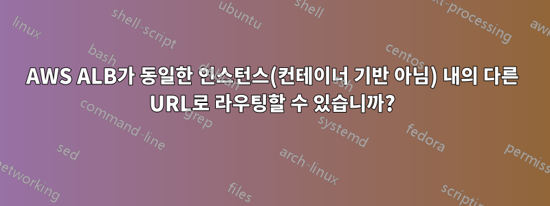 AWS ALB가 동일한 인스턴스(컨테이너 기반 아님) 내의 다른 URL로 라우팅할 수 있습니까?