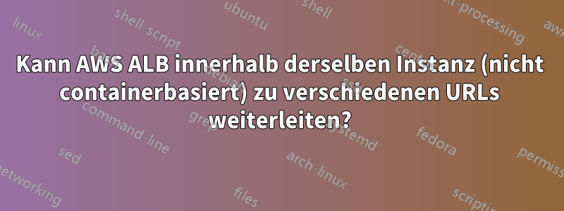 Kann AWS ALB innerhalb derselben Instanz (nicht containerbasiert) zu verschiedenen URLs weiterleiten?