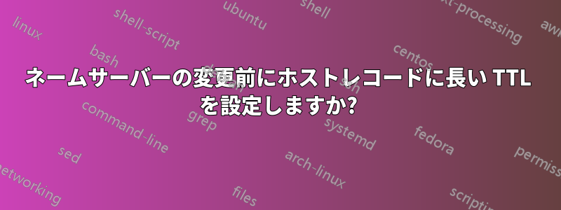 ネームサーバーの変更前にホストレコードに長い TTL を設定しますか?