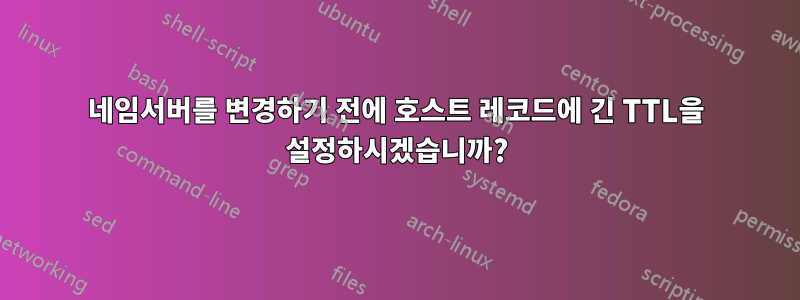 네임서버를 변경하기 전에 호스트 레코드에 긴 TTL을 설정하시겠습니까?