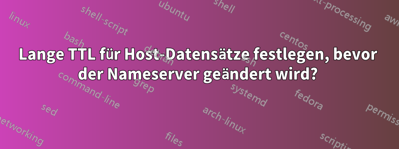 Lange TTL für Host-Datensätze festlegen, bevor der Nameserver geändert wird?