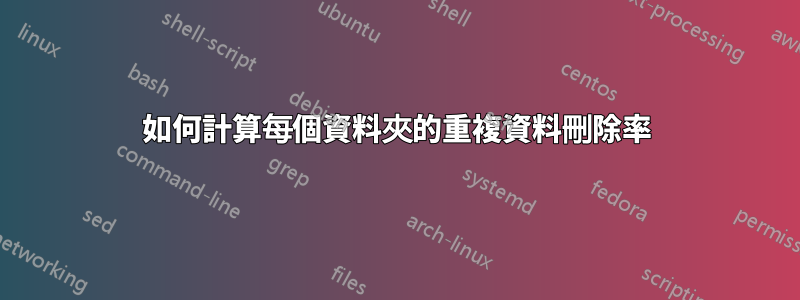 如何計算每個資料夾的重複資料刪除率